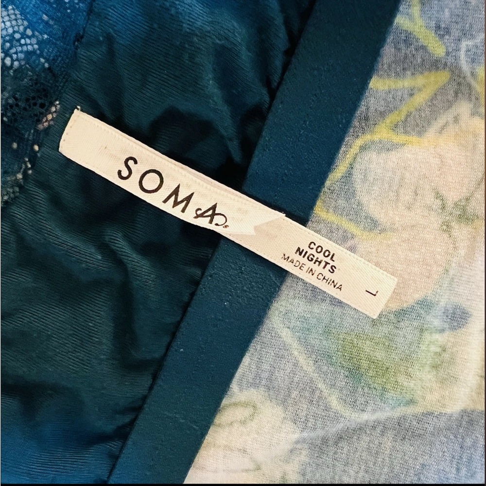 Soma Large Cool Nights Floral Lace Nightie Slip Dress Sexy Comfort Romantic - Picture 10 of 11